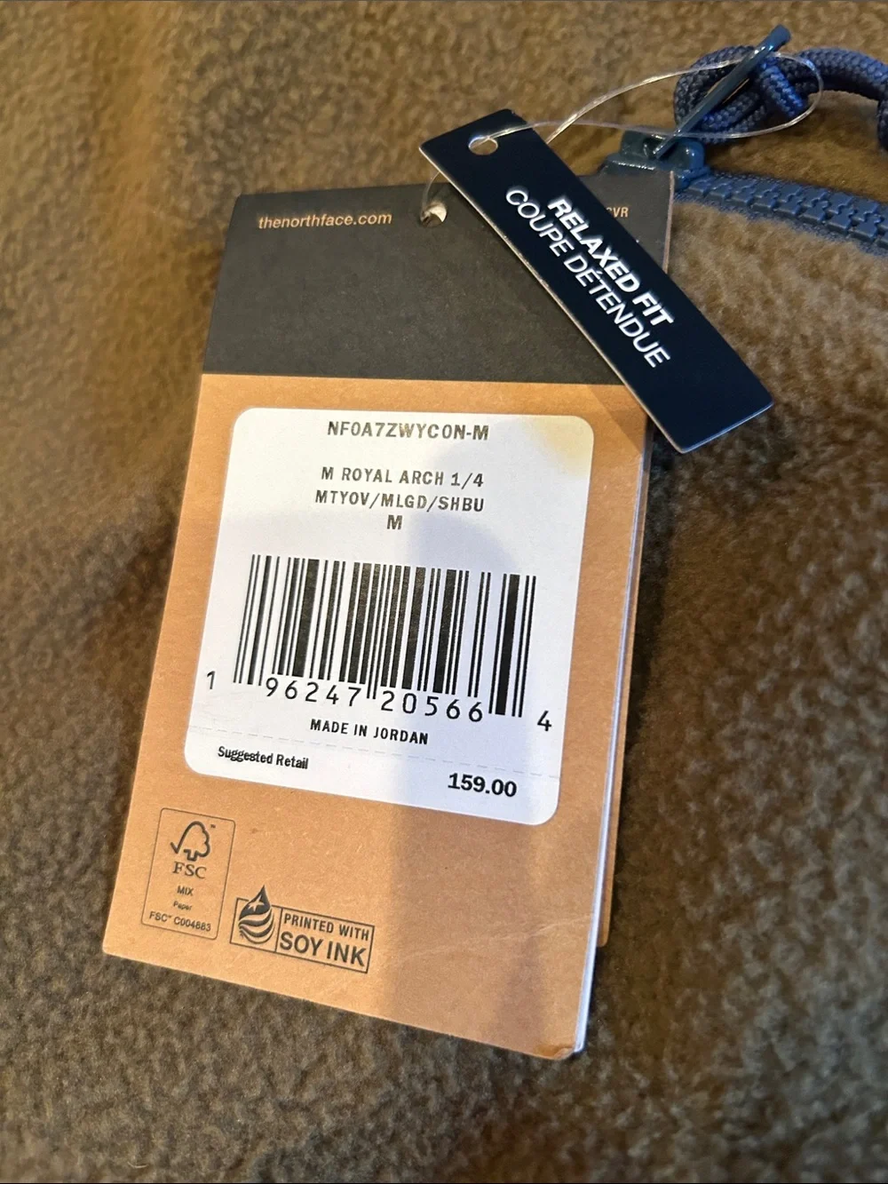 The North Face olive fleece